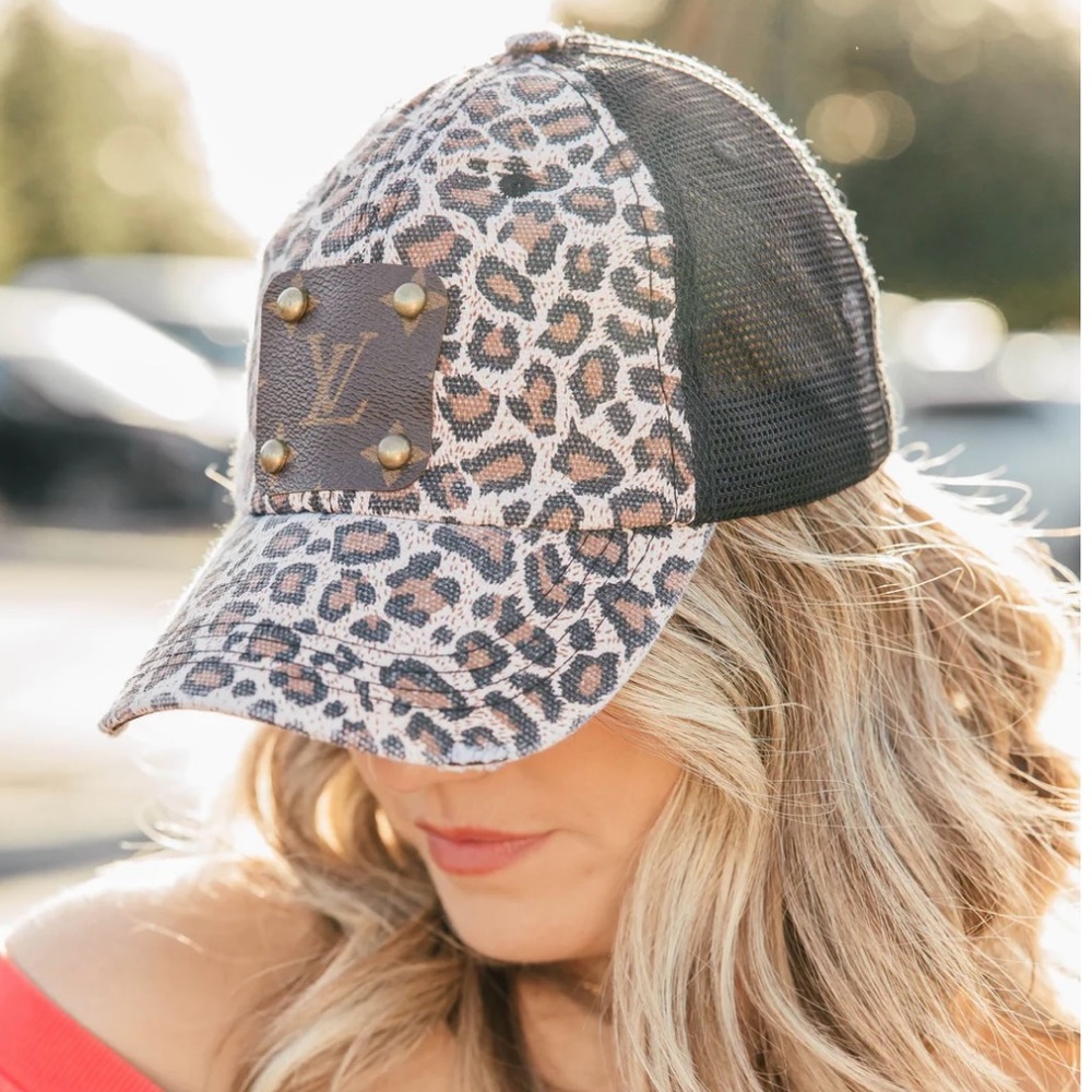 Vintage Boho LV Black Leopard Hat